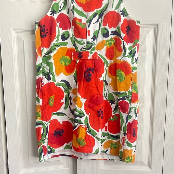 Tyler Boe Floral Poppy Linen Shift Dress Size XS pockets lined blend. #087 - Picture 8 of 17